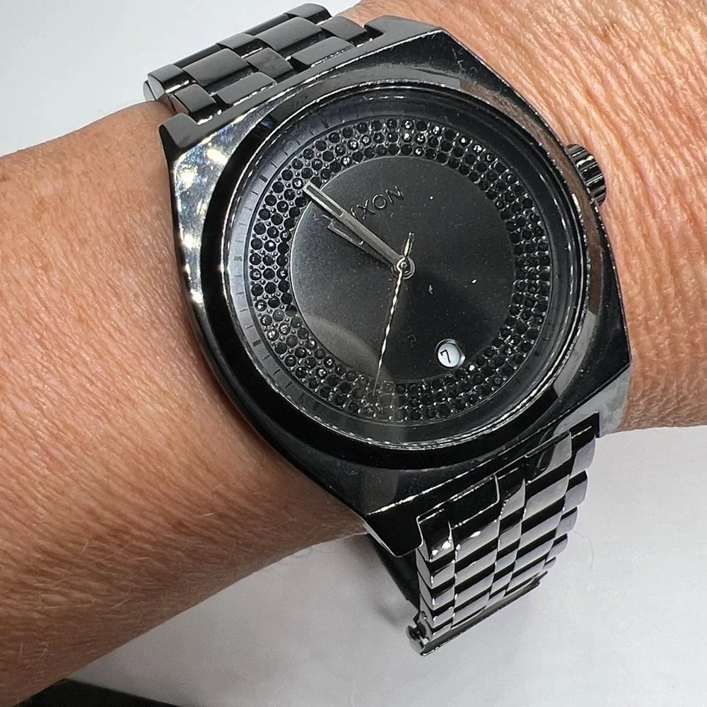 Nixon Own It The Monopoly 100mm Stainless Steel Large Black on Black Watch